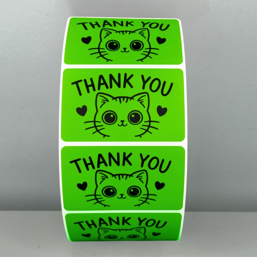 Thank You Cat Stickers – Cute Packaging Labels for Small Business Orders 2" - Picture 3 of 11